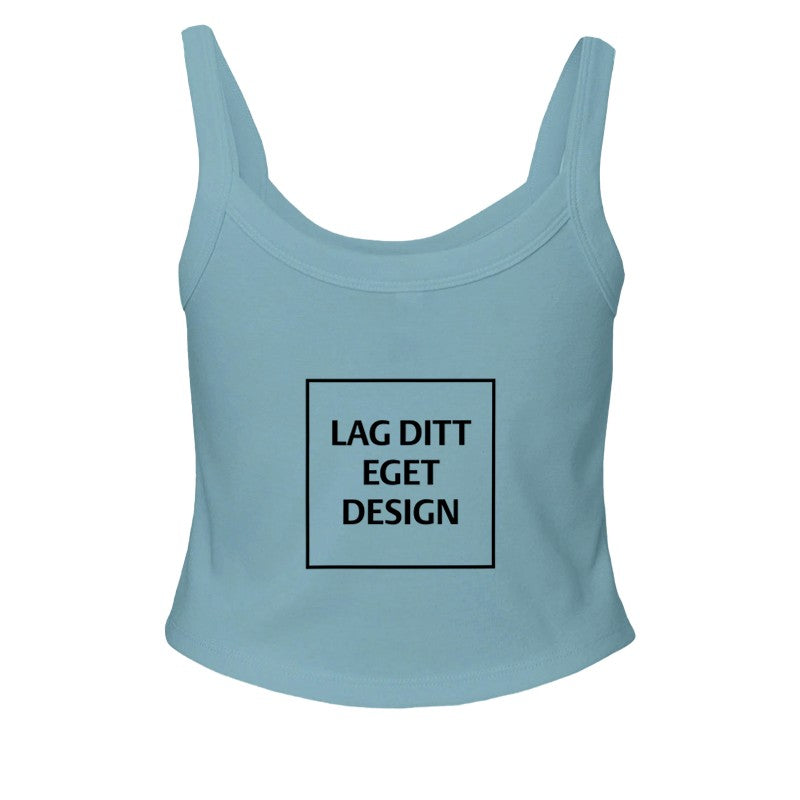 Custom Women's Micro Ribbed Scoop Neck Tank Top | Fitted Top
