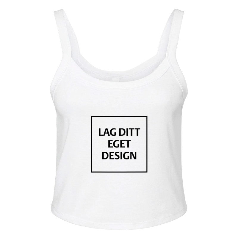 Custom Women's Micro Ribbed Scoop Neck Tank Top | Fitted Top