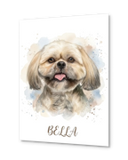Realistic Watercolor Pet Portrait – Custom Art Poster with Photo