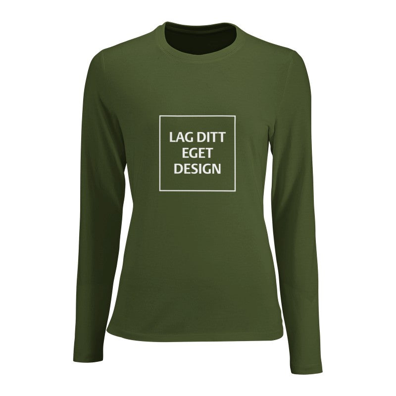 Design Your Own Custom Fitted Long Sleeve T-shirt for Women with Print