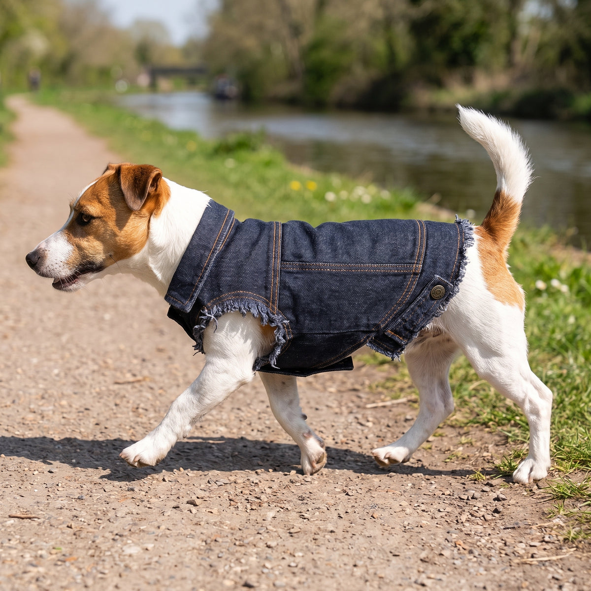 Custom Dog Denim Jacket with Print | Personalized Pet Apparel