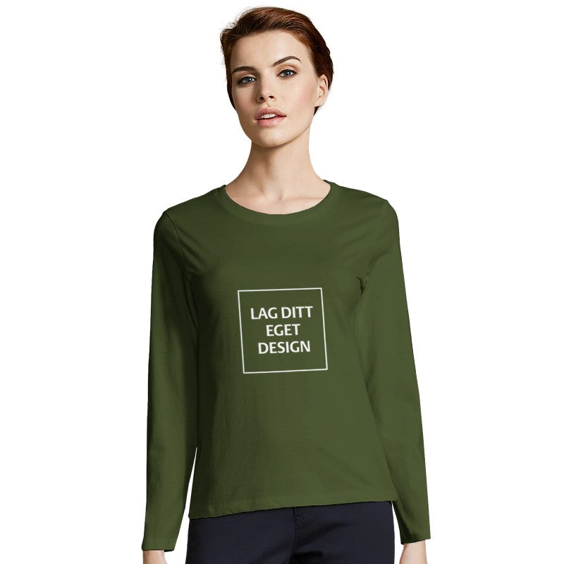 Design Your Own Custom Fitted Long Sleeve T-shirt for Women with Print